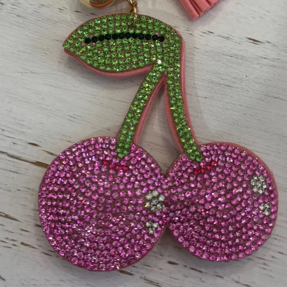 Pink Cherries Key Chain